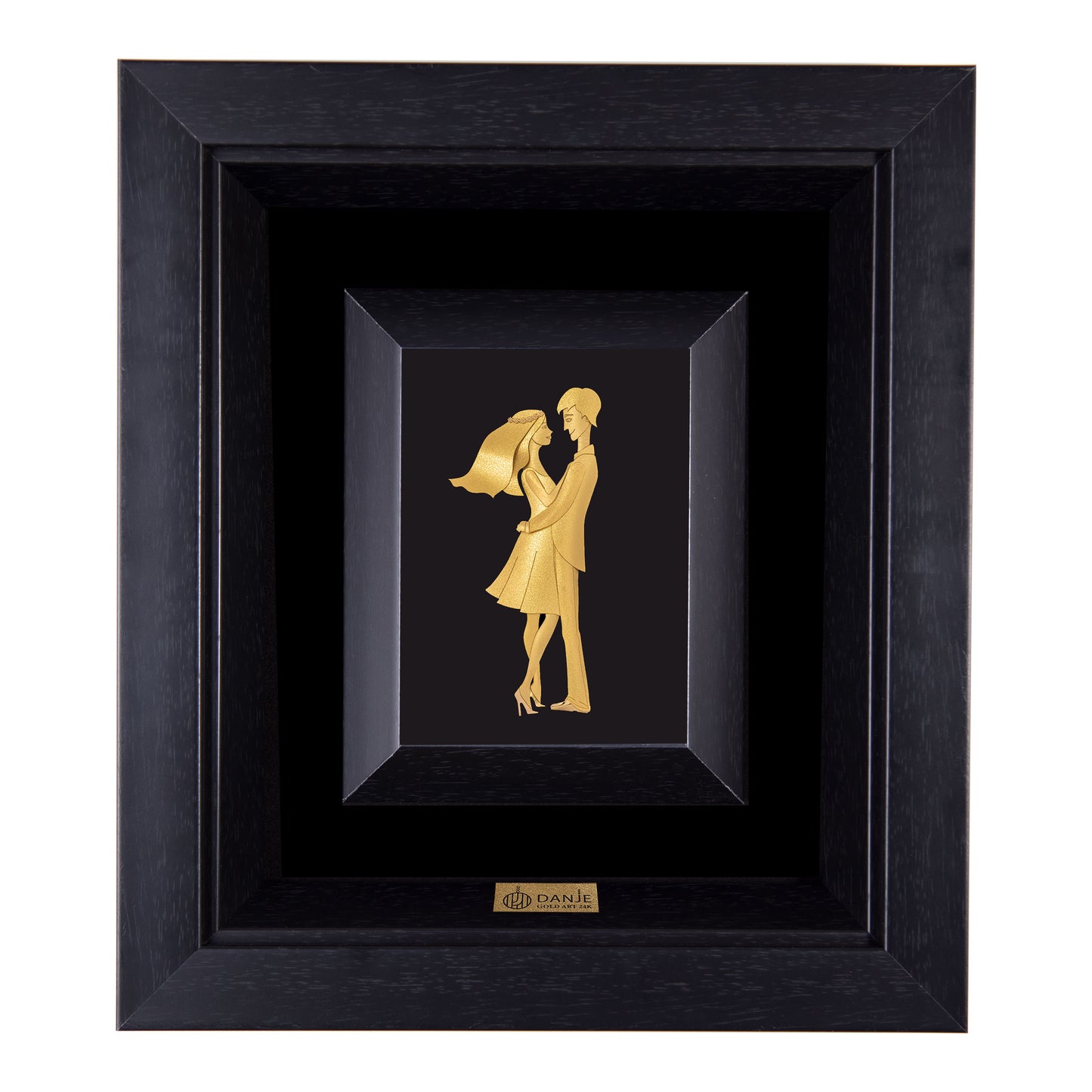Wandbild, Mädchen &Junge-Design aus 24 Karat Blattgold, 34*30cm