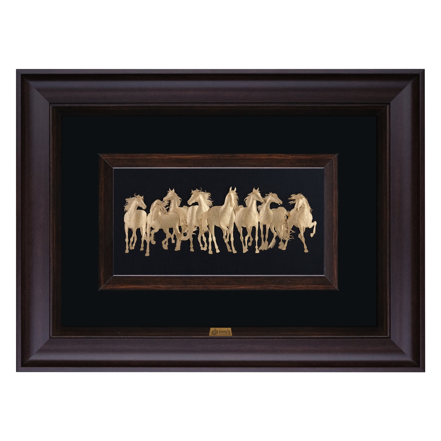 Wandbild, Pferdemotiv, 24 Karat Blattgold