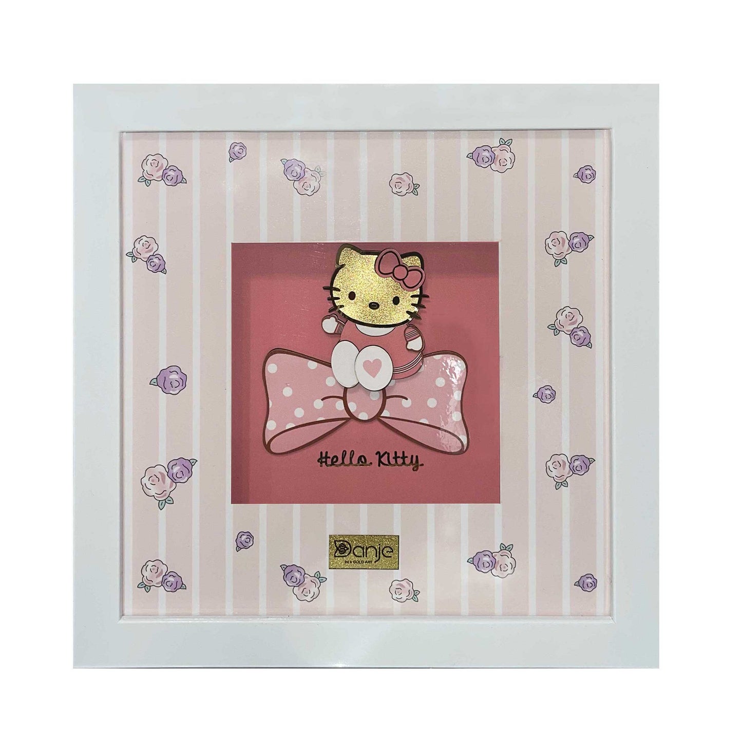 Wandbild, Hello Kitty, 24 Karat Blattgold
