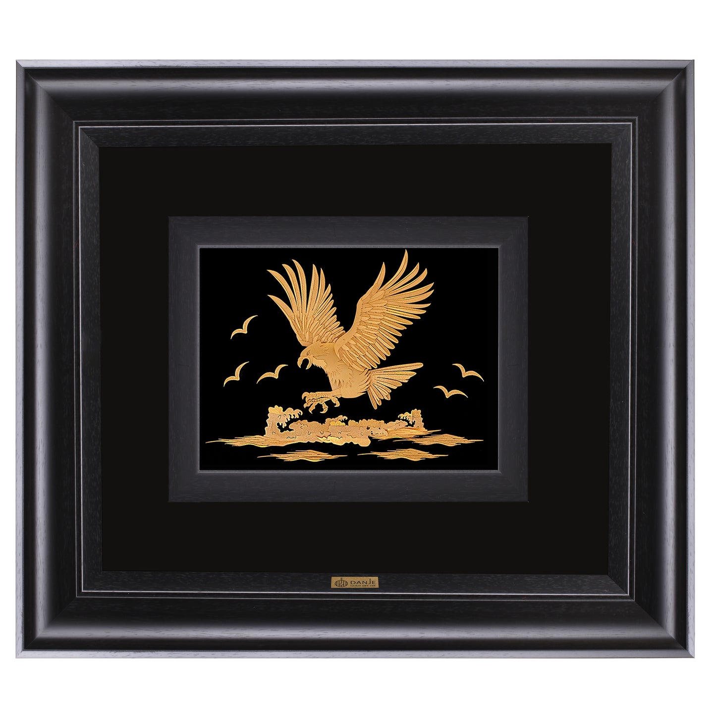 Wandbild, Adler, 24 Karat Blattgold, 40*45cm