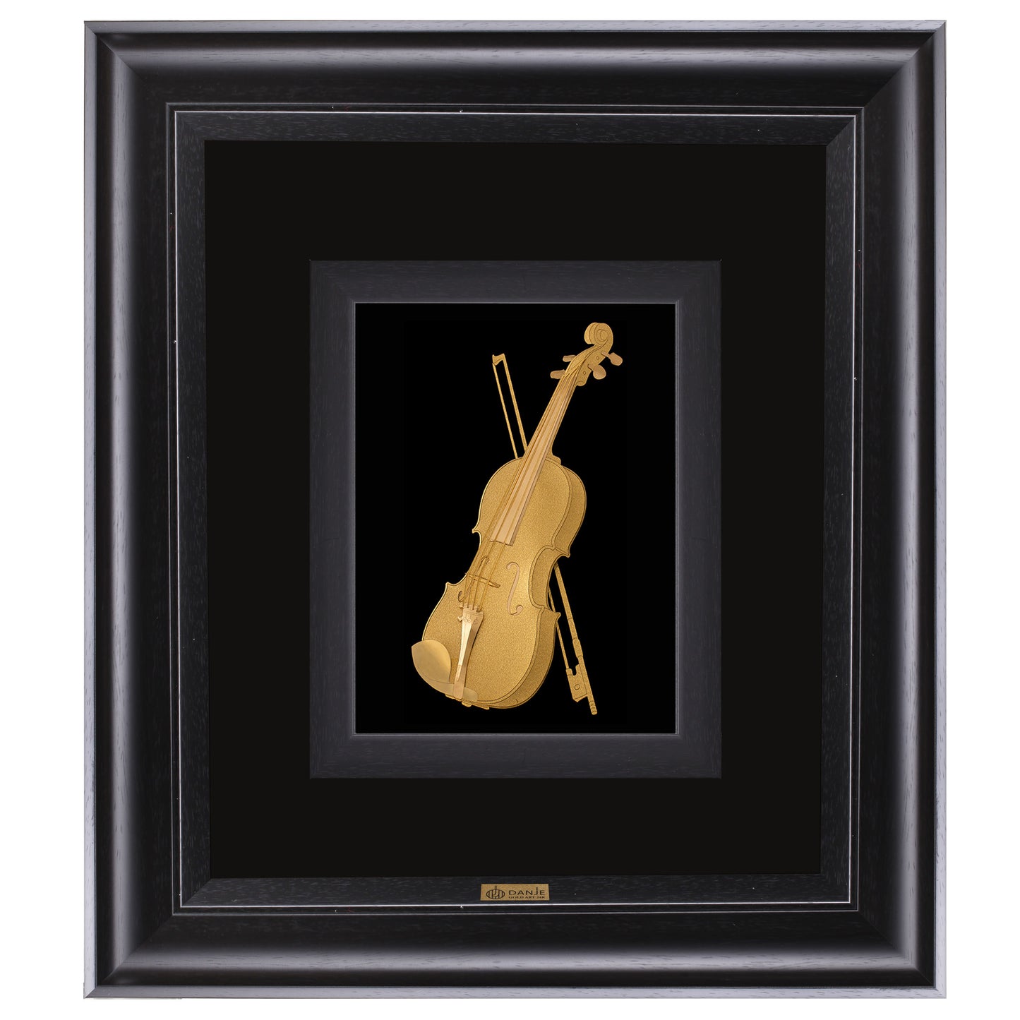Wandbild, Violine, 24 Karat Blattgold, 40*45