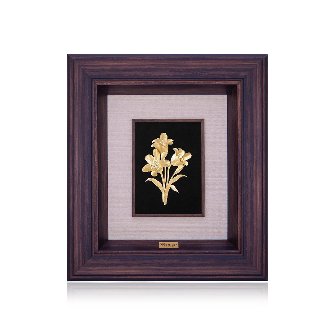 Wandbild, Lilien, 24 Karat Blattgold