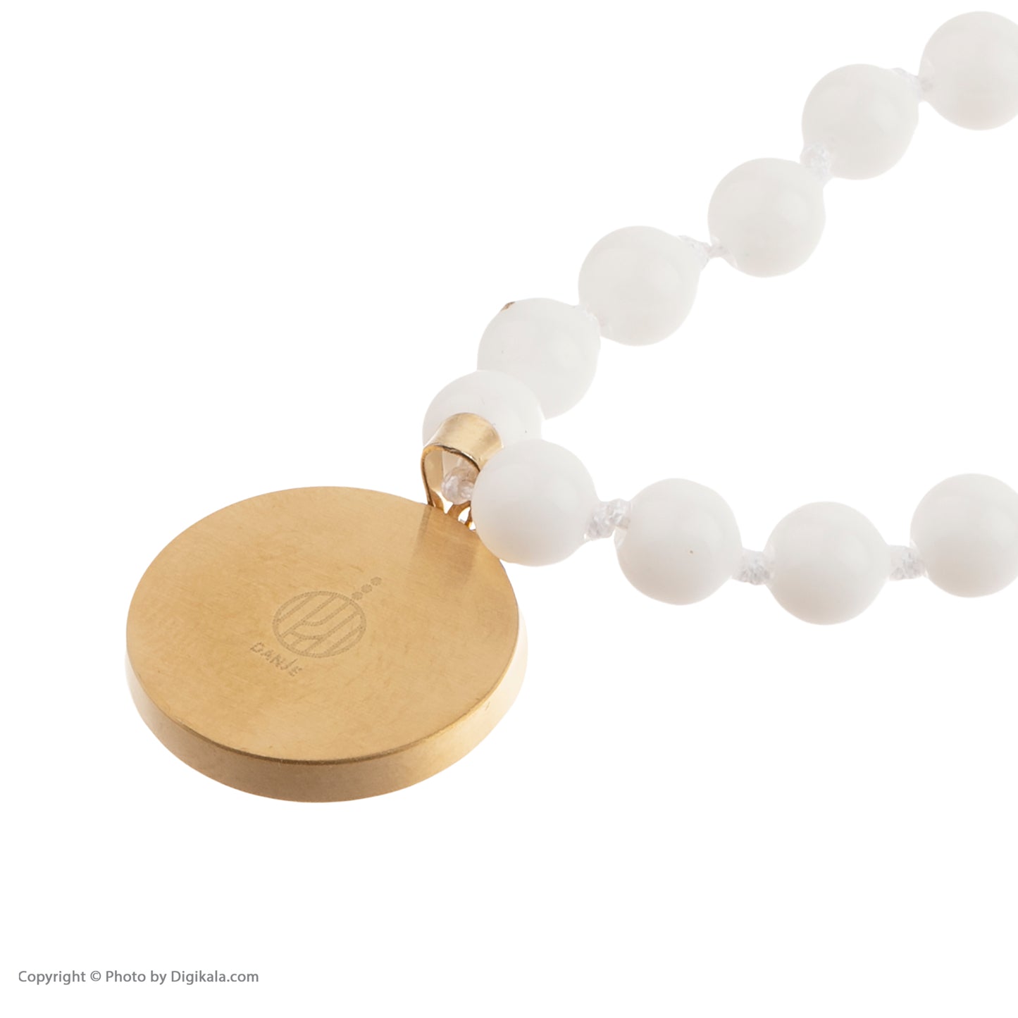 Necklace, zodiac sign Cancer, 24 carat gold leaf, stainless steel, pearl stone