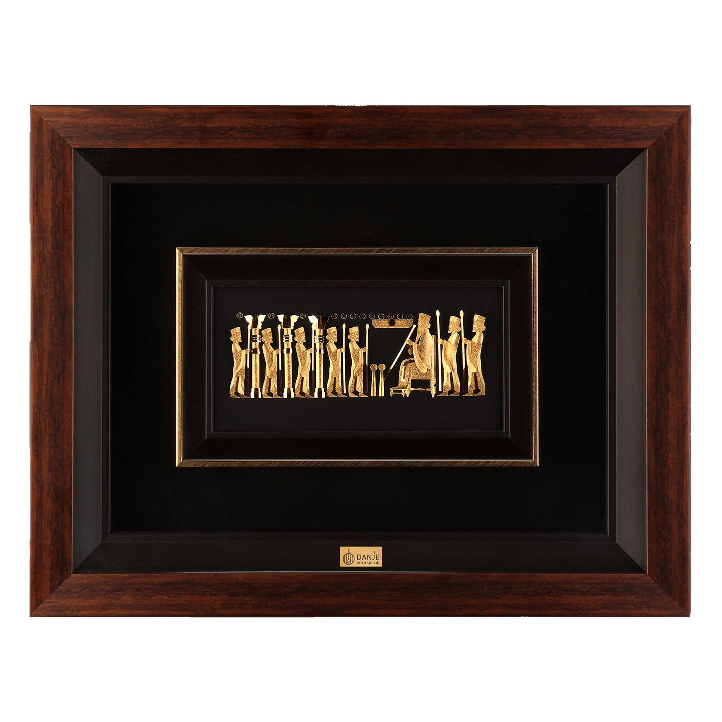 Wandbild, (Achämenidische Soldaten) aus 24 Karat Blattgold, 58*43cm
