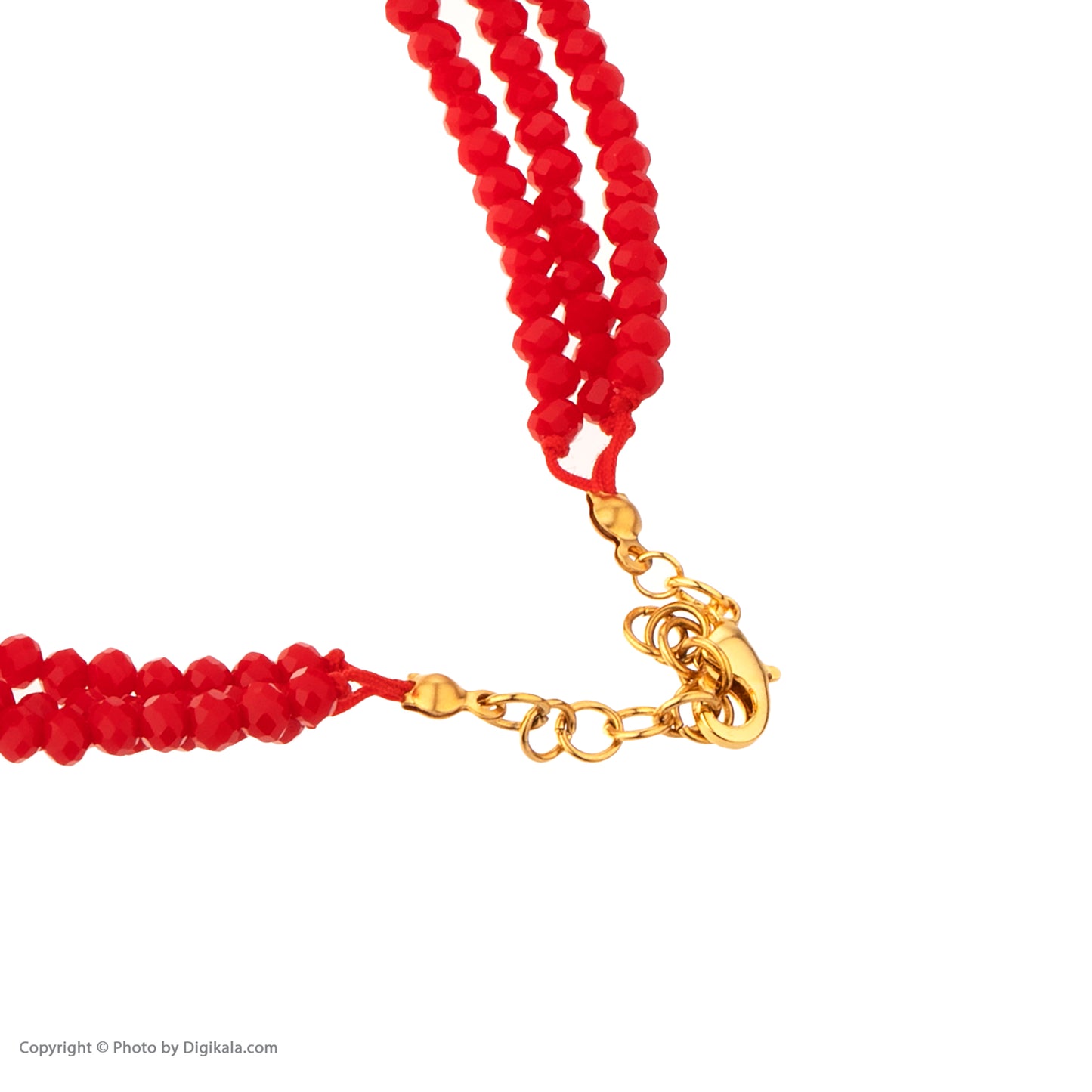 Necklace, Eschgh (Love) design made of 24 carat gold leaf and coral stone