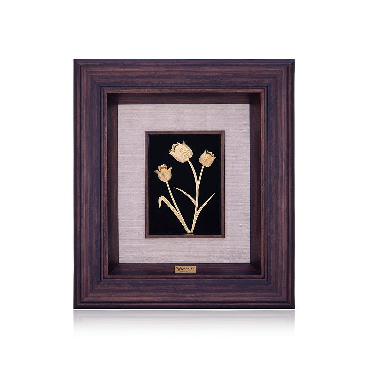 Wandbild, Tulpen, 24 Karat Blattgold