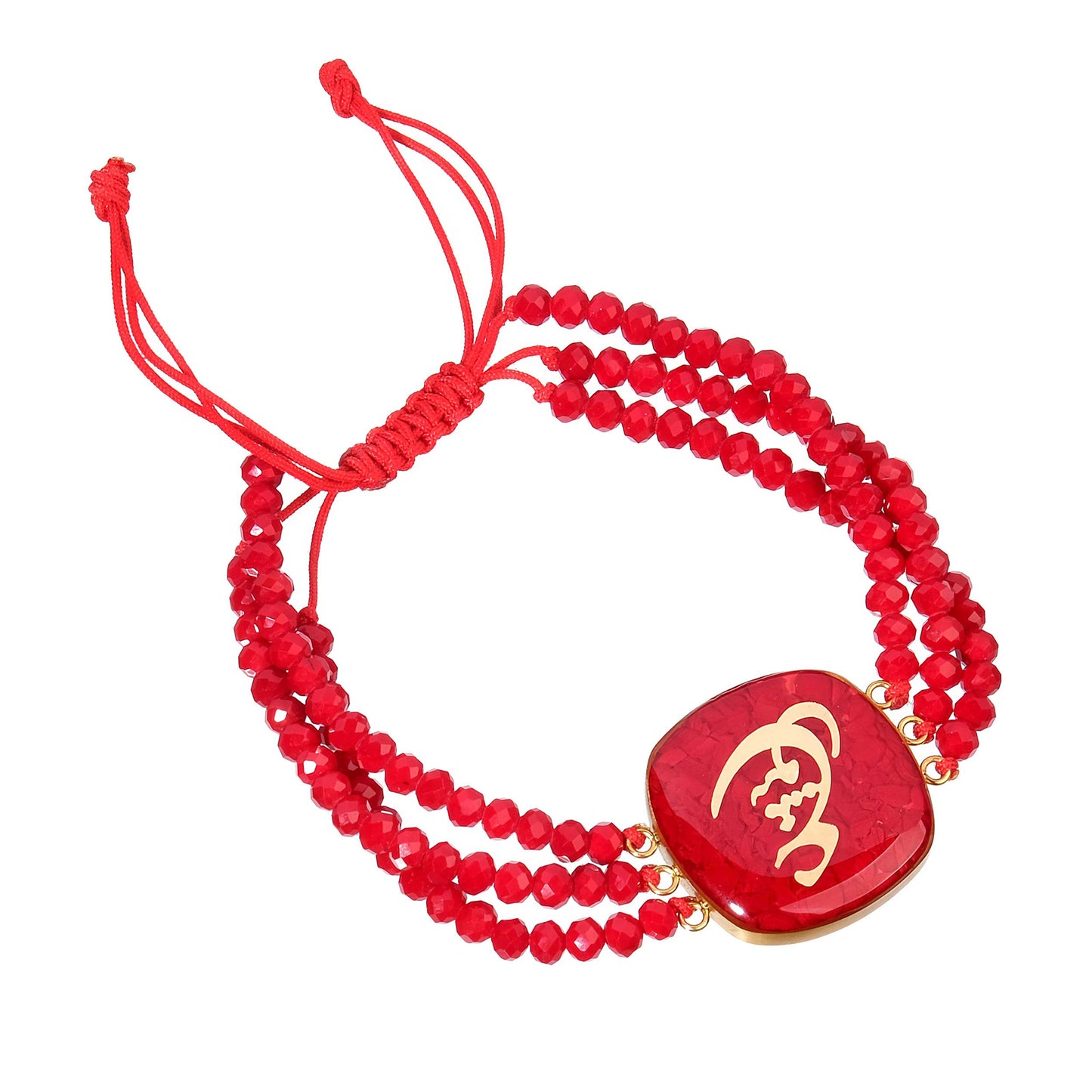 Stone Bracelet Eshgh(Love) Design made of 24 carat gold leaf and coral stone