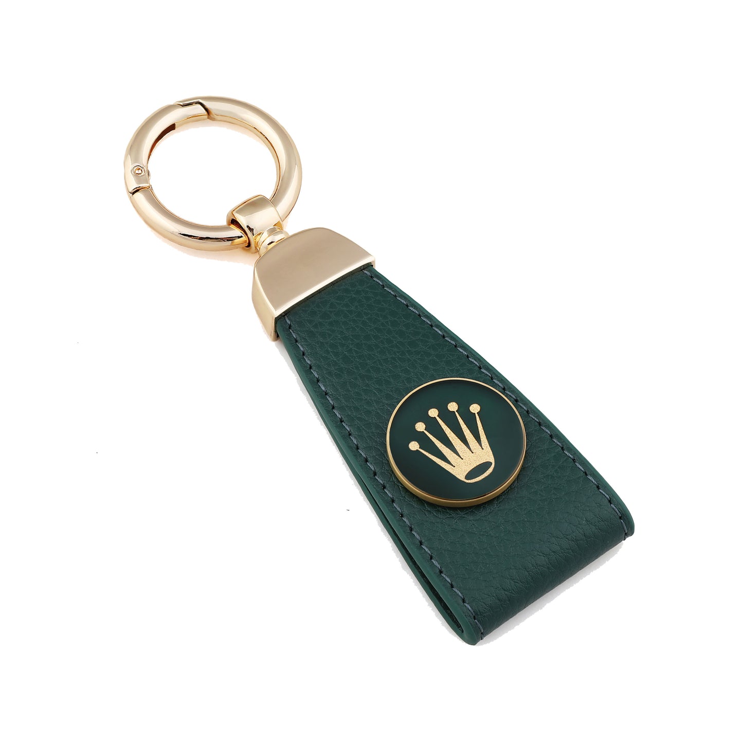 Schlüsselanhänger, Leder, Rolex Designe aus 24 Karat Blattgold