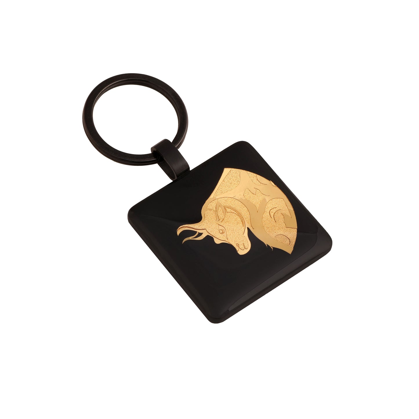 Schlüsselanhänger aus Carbon, Sternzeichen Stier-Design 24 Karat Blattgold