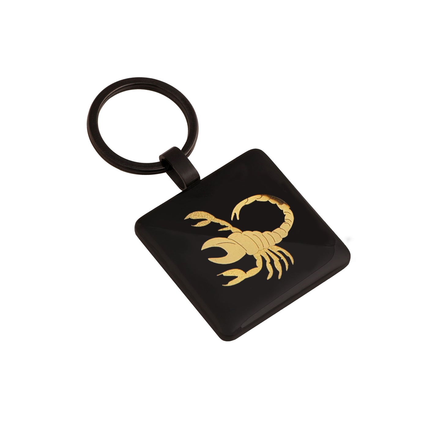 Schlüsselanhänger aus Carbon, Sternzeichen Skorpion-Design 24 Karat Blattgold