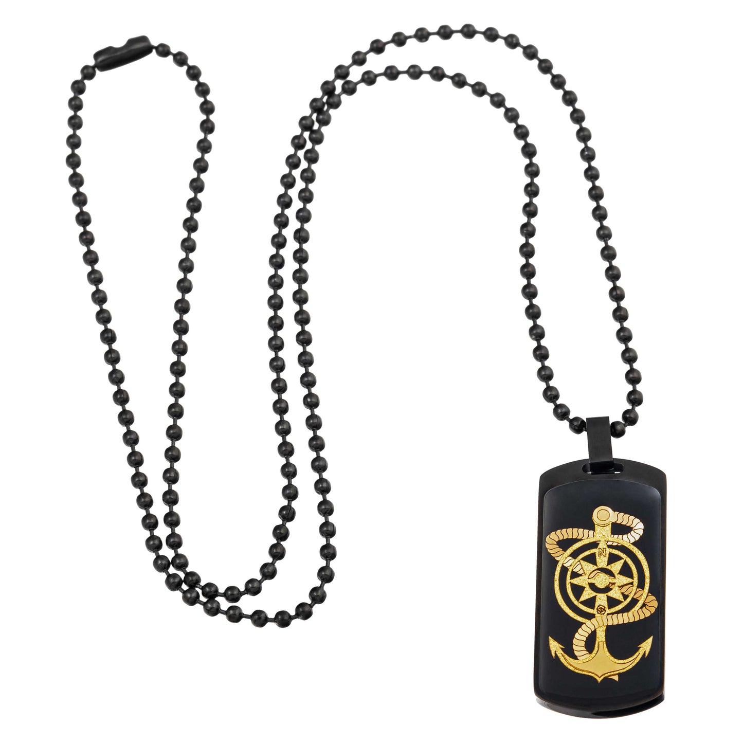 Stone necklace made of onyx with pendant (Artemis) made of 24 carat gold leaf
