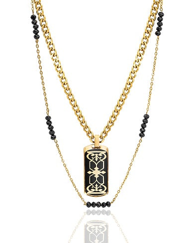 Halskette, Cartier Design aus 24 Karat Blattgold und Anti Allergischem Edelstahl