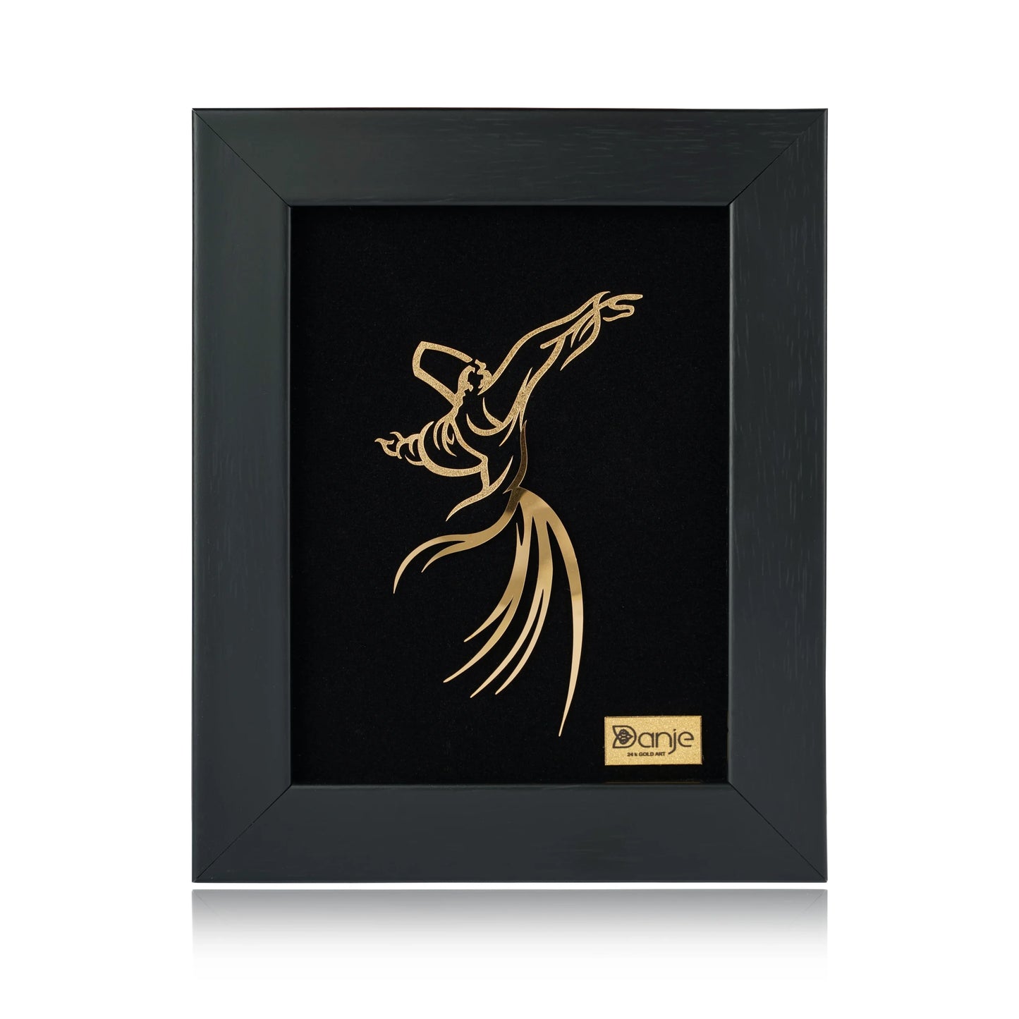 Tischdekoration mit Sema-Tanzmotiv aus 24 Karat Blattgold, 16*13cm