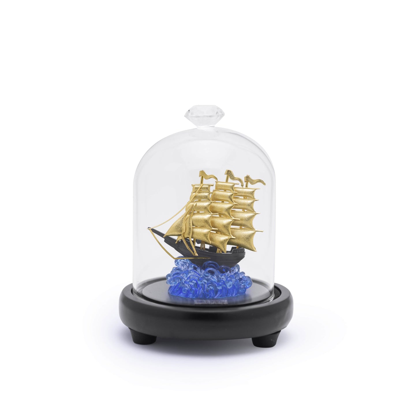 Schiffsskulptur 15*12 aus 24 Karat Blattgold