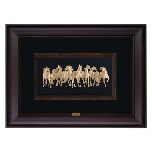 Wandbild, Pferdemotiv, 24 Karat Blattgold