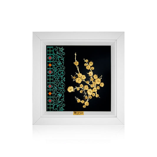 Wandbild, Türkisstein, Sakura-Design, 24 Karat Blattgold