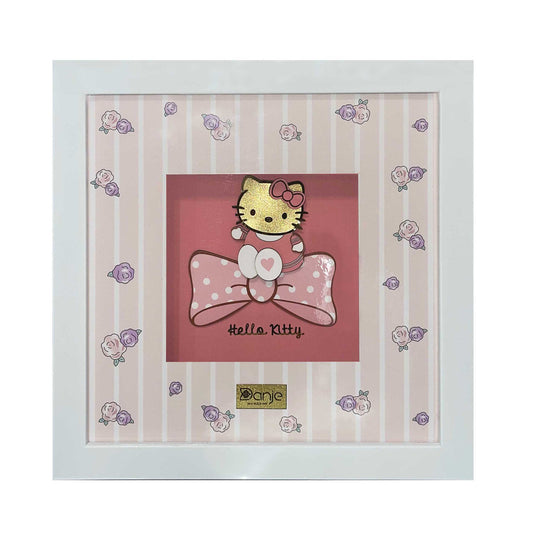 Wandbild, Hello Kitty, 24 Karat Blattgold