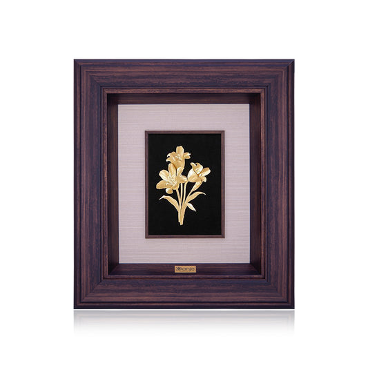 Wandbild, Lilien, 24 Karat Blattgold