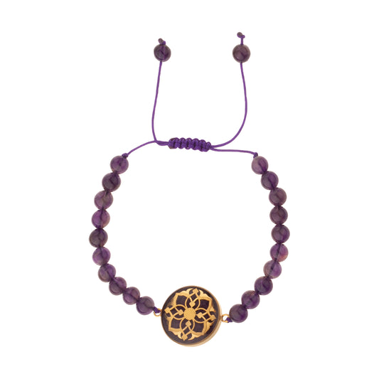 Bracelet, Shams, Amethyst, 24 carat gold leaf