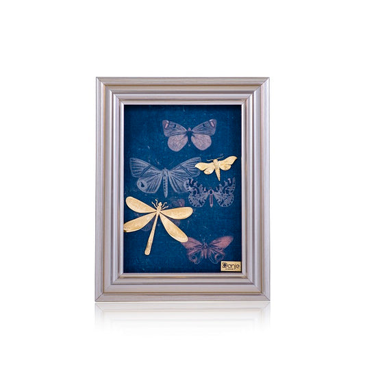 Wandbild, Libelle aus 24 Karat Blattgold, 17*20 cm