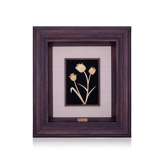 Wandbild, Tulpen, 24 Karat Blattgold