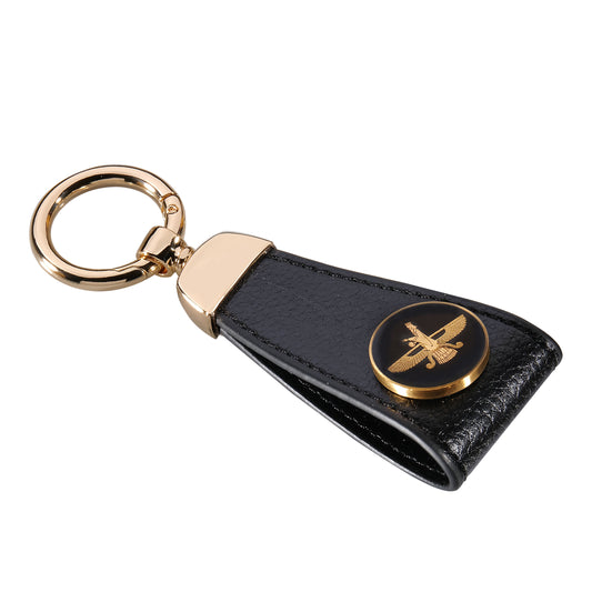 Schlüsselanhänger, Leder, Farvahar Design aus 24 Karat Blattgold