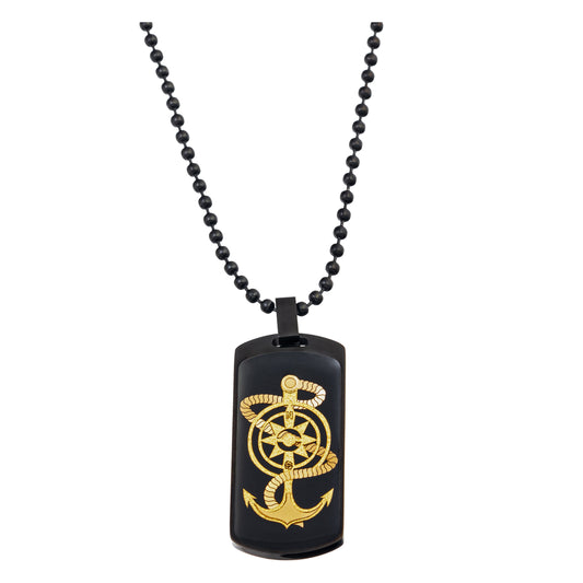 Stone necklace made of onyx with pendant (Artemis) made of 24 carat gold leaf